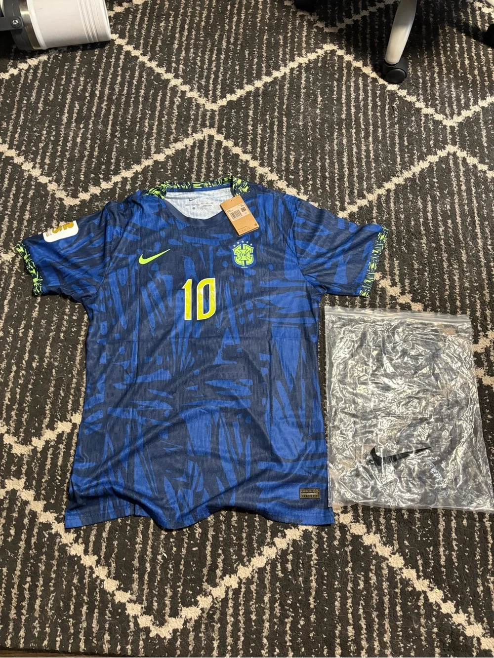 Blue world cup Soccer Jersey with Yellow Number - VINI JR.